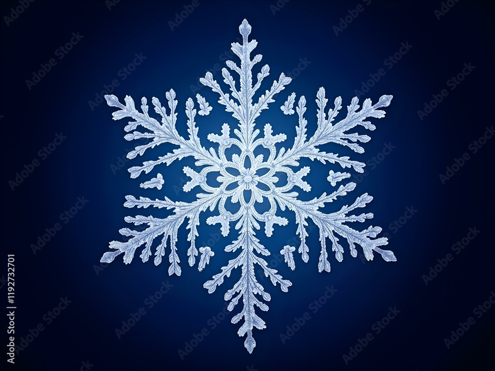 Intricate snowflake design against a deep blue background a stunning example of nature s artwork, digital art of nature concept. Intricate snowflake design against a deep blue background a stunning example of nature s artwork, digital art of nature concept.