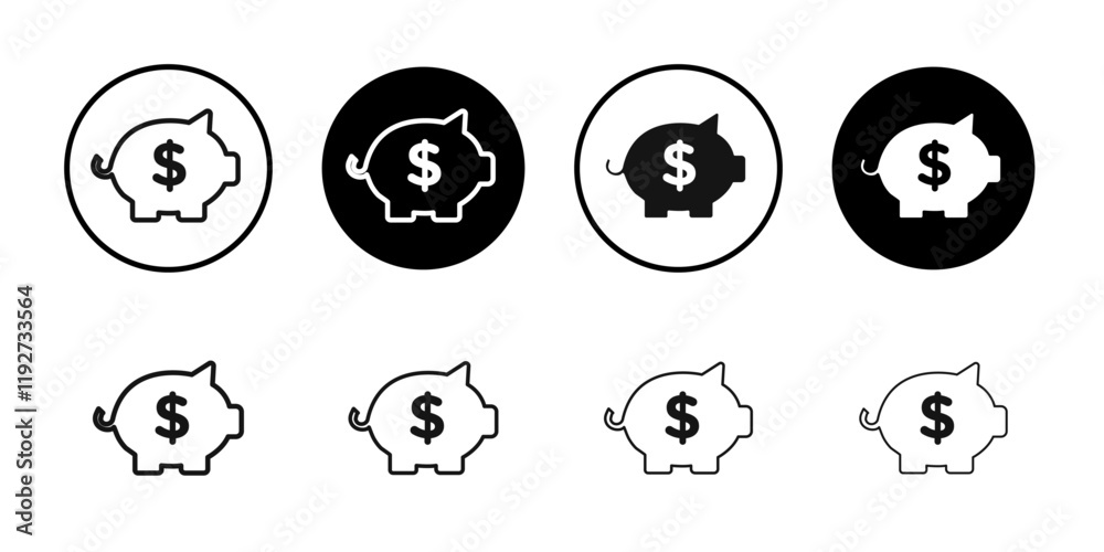 Piggy bank icon Isolated flat vector in outline Piggy bank icon Isolated flat vector in outline