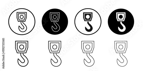 Winch hook icon Isolated flat vector in outline