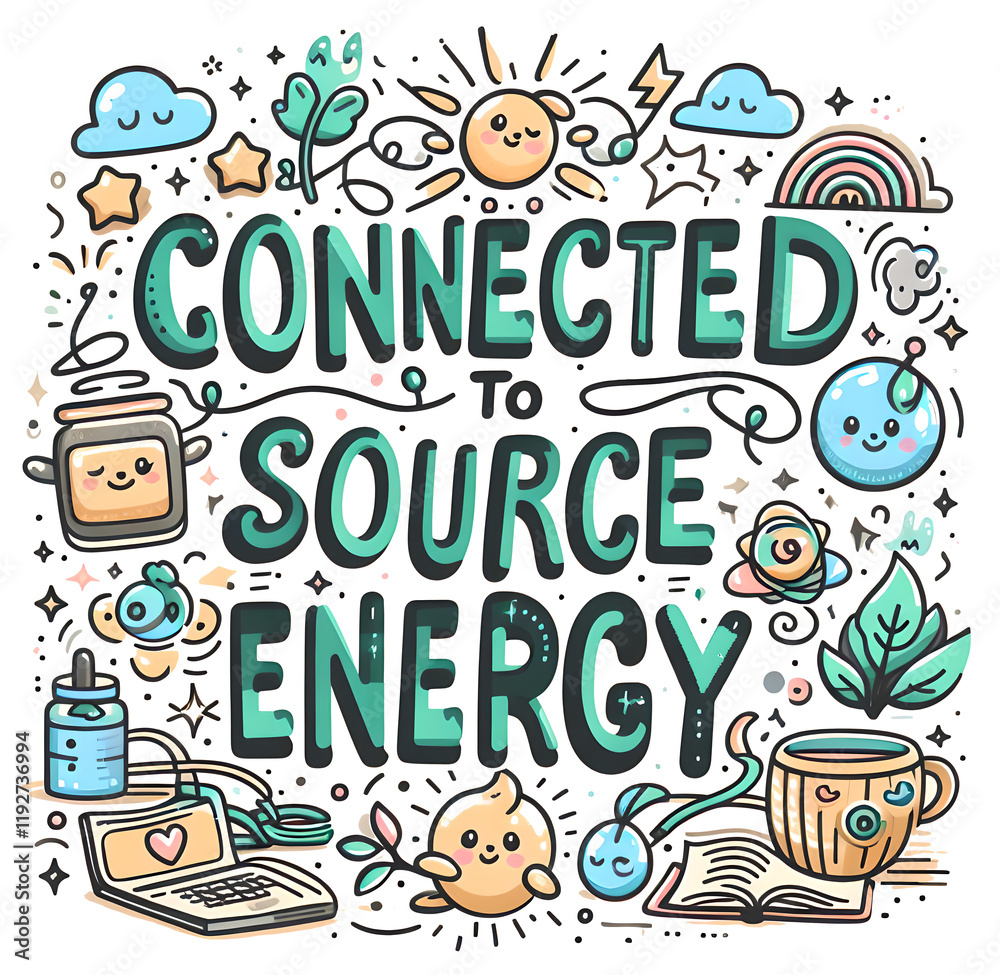 Obraz premium Connected to source energy, typography