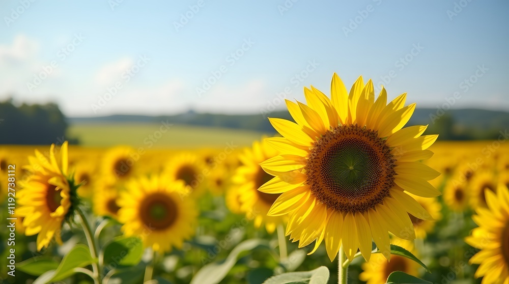 A vibrant yellow sunflower standing tall in a sunny field, symbolizing nature's beauty, growth, and warmth. A vibrant yellow sunflower standing tall in a sunny field, symbolizing nature's beauty, growth, and warmth.