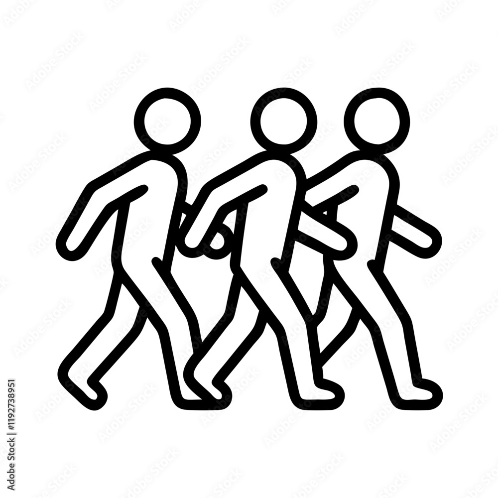 power walking group icon, power walking group line art - simple line art of power walking group, perfect for power walking group logos and icons and themed design power walking group icon, power walking group line art - simple line art of power walking group, perfect for power walking group logos and icons and themed design