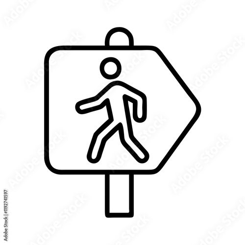 walking trail sign icon, walking trail sign line art - simple line art of walking trail sign, perfect for walking trail sign logos and icons and themed design