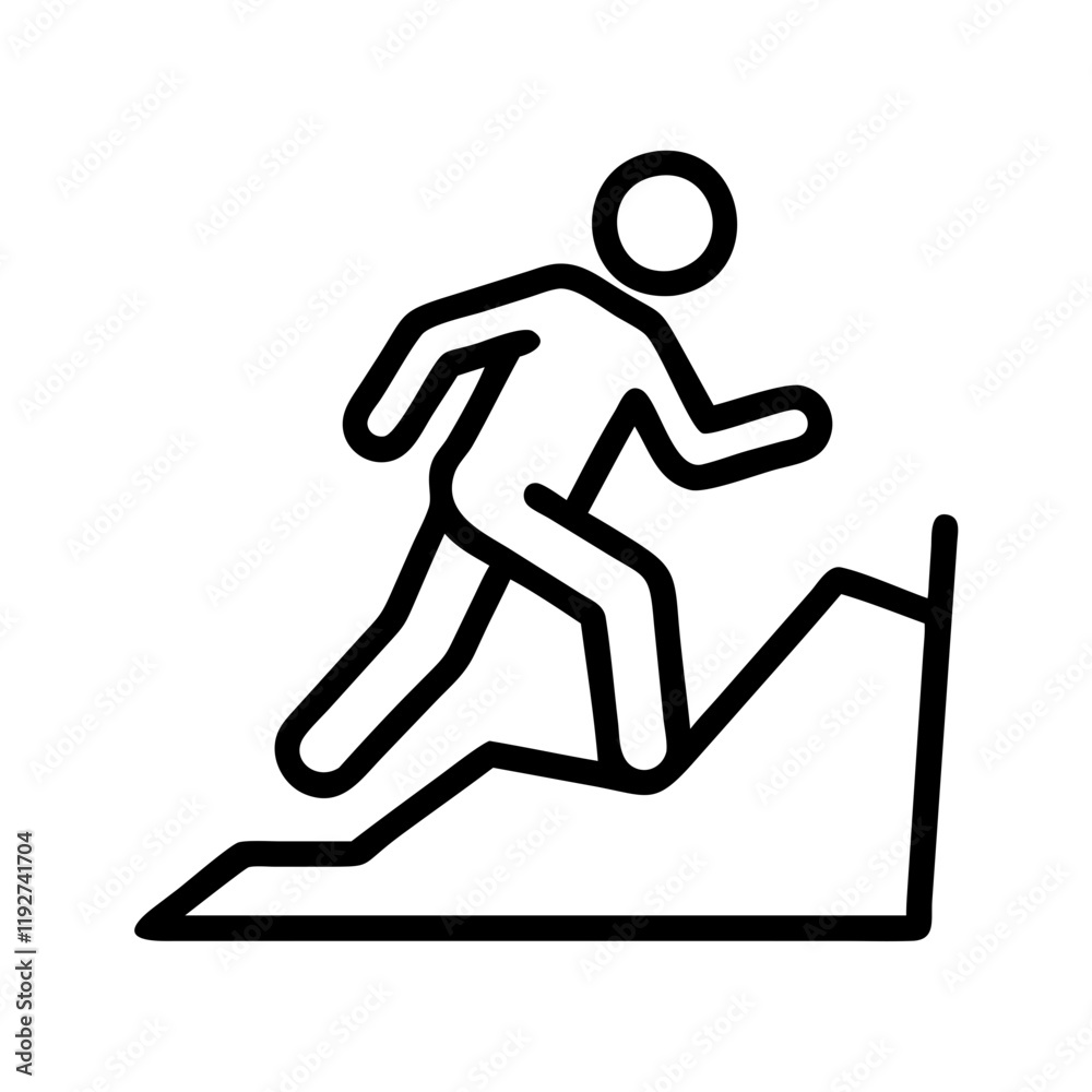 walking uphill icon, walking uphill line art - simple line art of walking uphill, perfect for walking uphill logos and icons and themed design walking uphill icon, walking uphill line art - simple line art of walking uphill, perfect for walking uphill logos and icons and themed design
