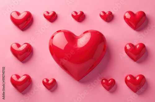 Valentine's Day Background With Hearts and Flowers.