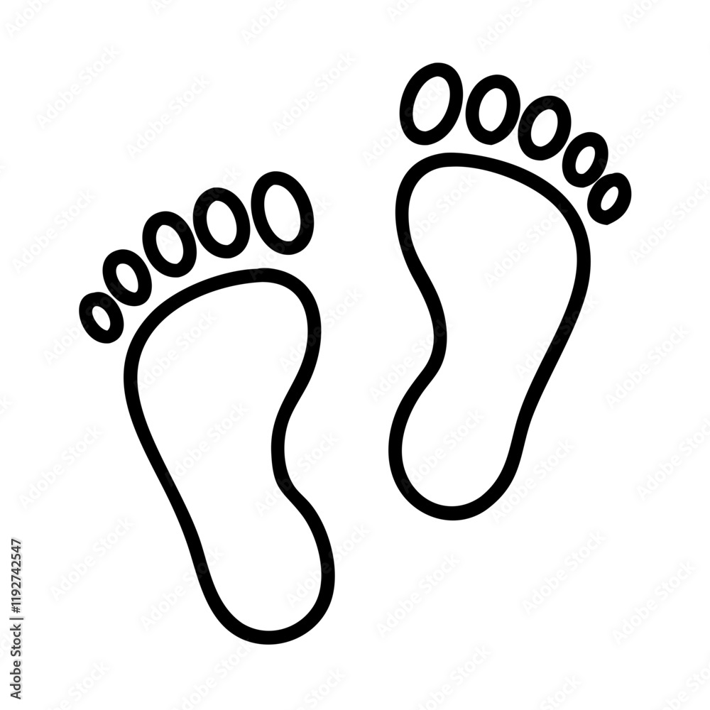 footprints icon, footprints line art - simple line art of footprints, perfect for footprints logos and icons and themed design footprints icon, footprints line art - simple line art of footprints, perfect for footprints logos and icons and themed design
