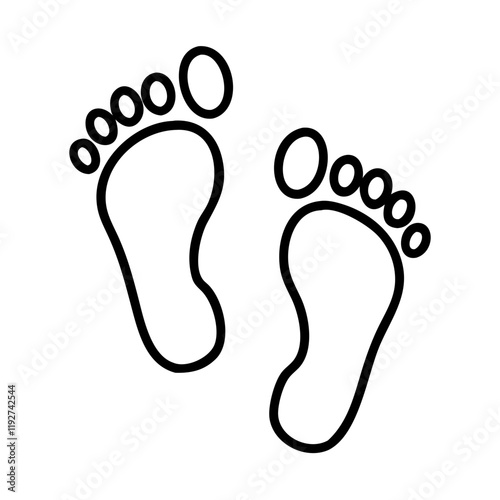 footprints icon, footprints line art - simple line art of footprints, perfect for footprints logos and icons and themed design