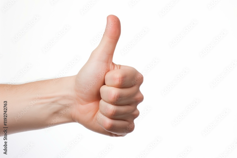 Hand making thumbs up gesture, symbolizing approval, success, or positivity Hand making thumbs up gesture, symbolizing approval, success, or positivity