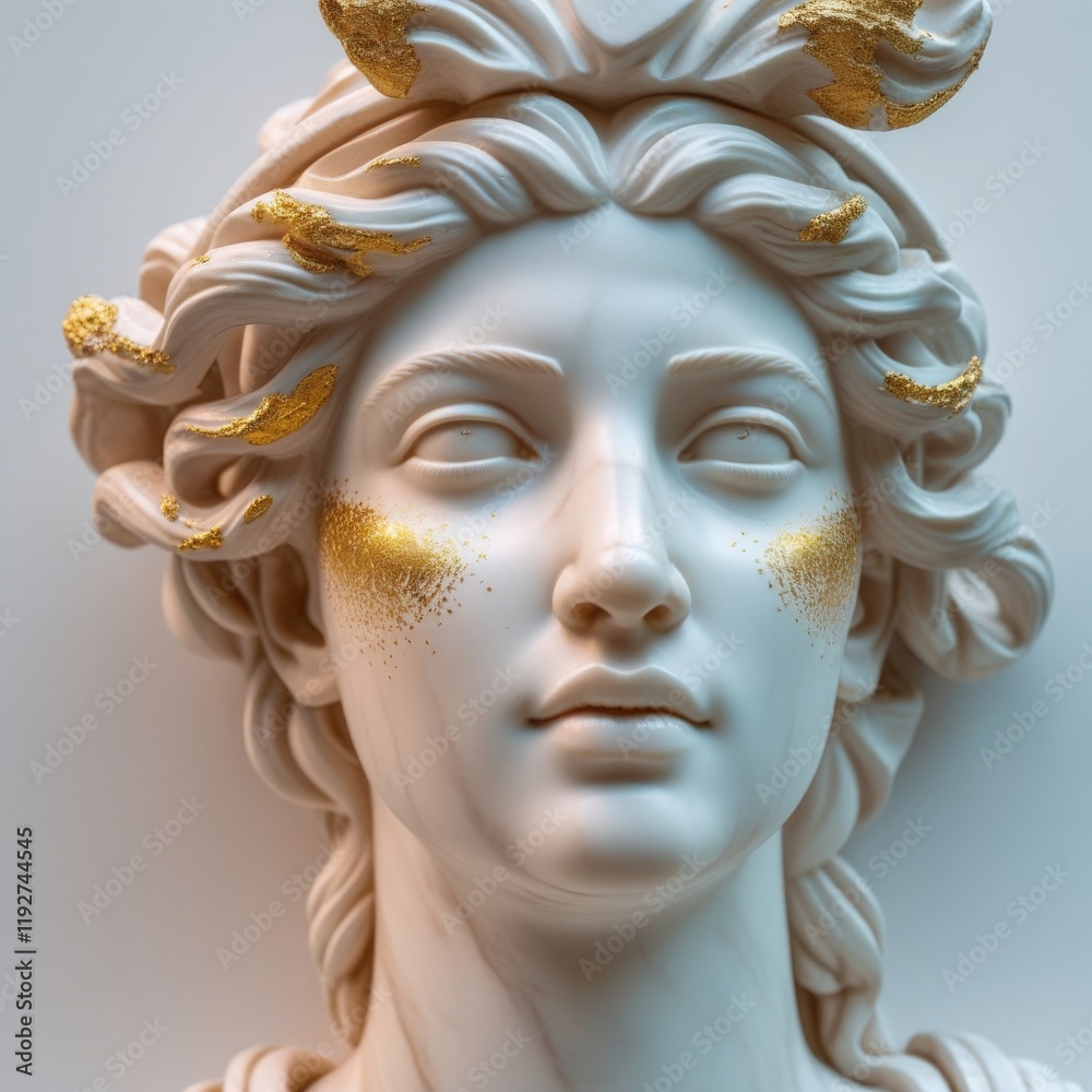 the face of a marble statue the face of a marble statue