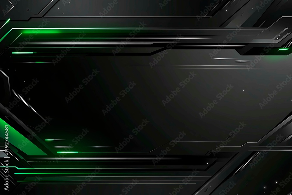 Abstract black background with green accents, futuristic design elements, and geometric patterns, perfect for technology and gaming themes.
Abstract black background with green accents, futuristic design elements, and geometric patterns, perfect for technology and gaming themes.