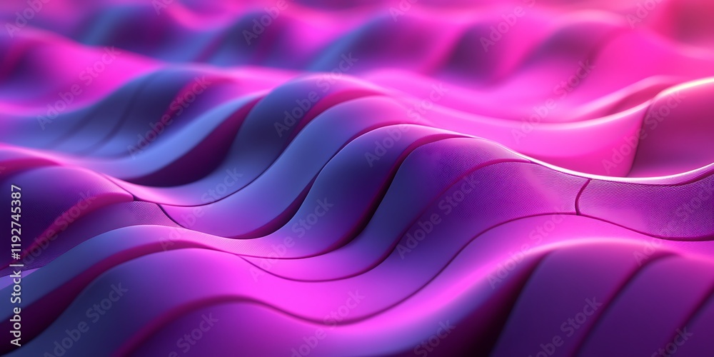 Obraz premium Abstract purple waves, digital art background, design element