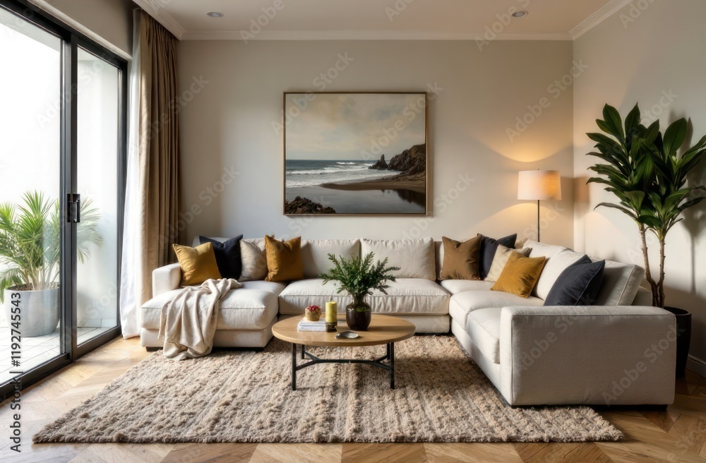 a modern and stylish living space that combines a living room and a kitchen or dining area. a modern and stylish living space that combines a living room and a kitchen or dining area.
