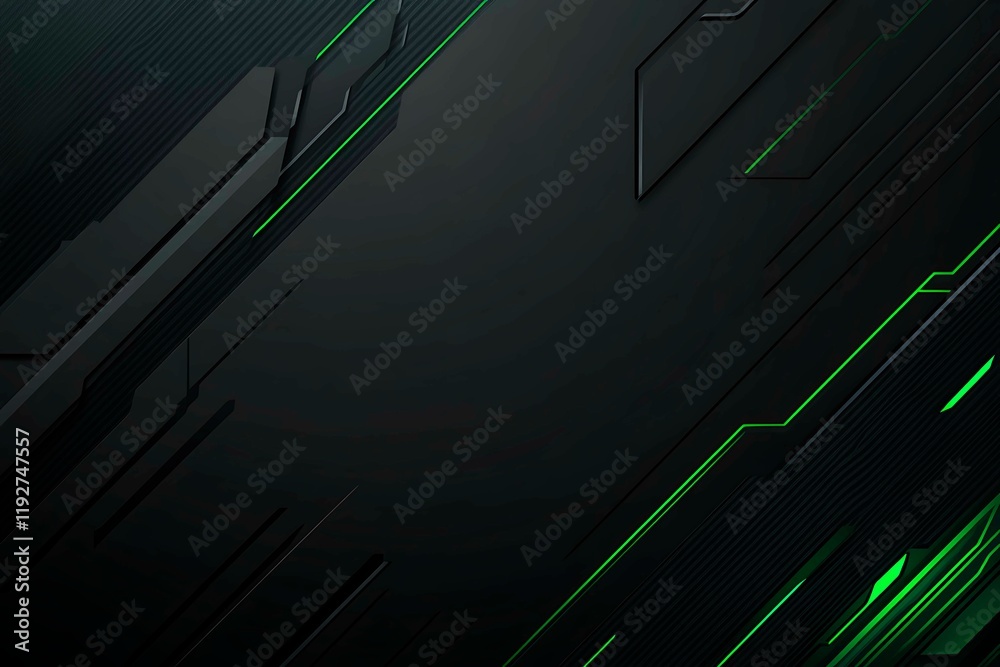 Abstract black background with green accents, futuristic design elements, and geometric patterns, perfect for technology and gaming themes.
Abstract black background with green accents, futuristic design elements, and geometric patterns, perfect for technology and gaming themes.