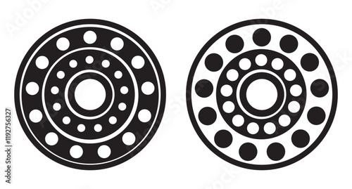 Bearing high quality black two different style icon. Vector illustration.
