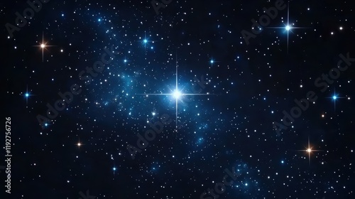 Vast Cosmic Scene with Bright Stars and Deep Space Background