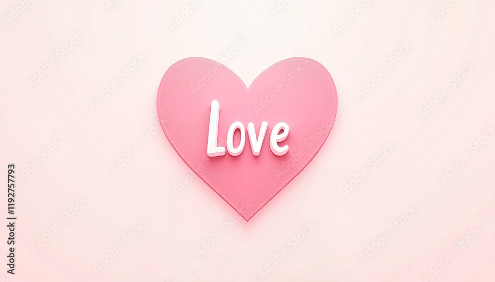 Minimalist Valentine's card with heart and simple text in pastel design Minimalist Valentine's card with heart and simple text in pastel design