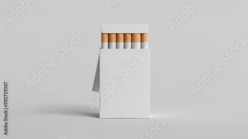 White cigarette pack on gray background. Download this high-quality PSD file and use it to showcase your cigarette brand.