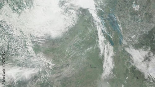 Zooming in on Regina, Canada frome space - Perfect for Travel Intros and Backgrounds. Realistic 3D Animation.