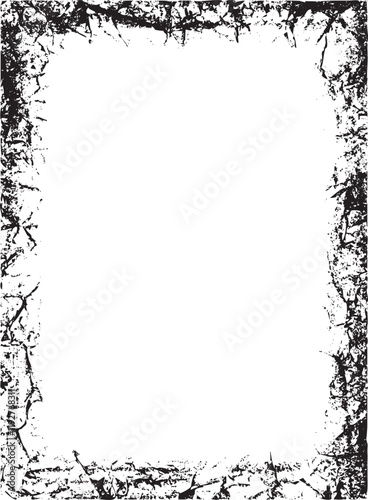 Detailed grunge border - vector