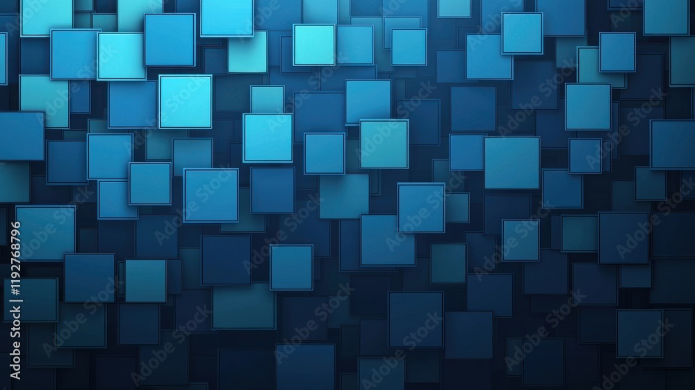 Abstract Background of Overlapping Blue Squares Digital Geometric Pattern Modern Design Texture Abstract Background of Overlapping Blue Squares Digital Geometric Pattern Modern Design Texture