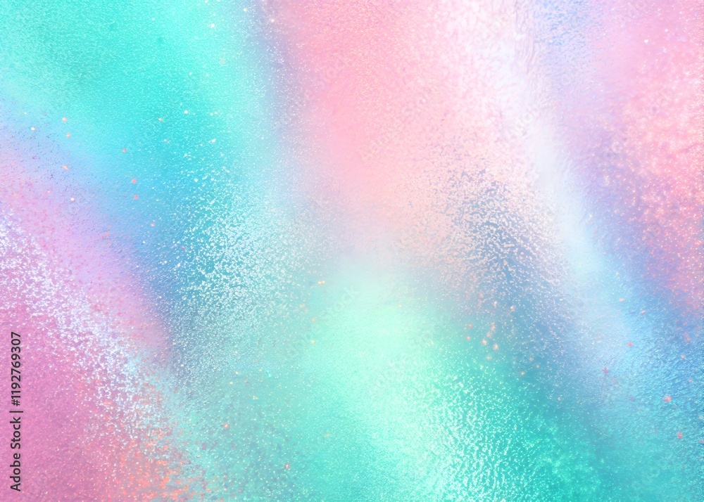 Fototapeta premium Grainy holographic pink and mint gradient textures, combining pastel tones for elegant digital backdrops