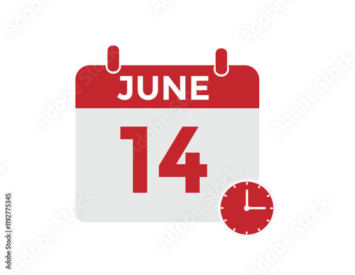 June 14 - Daily Calendar Icon with day of month