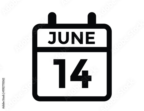 June 14 - Daily Calendar Icon with day of month
