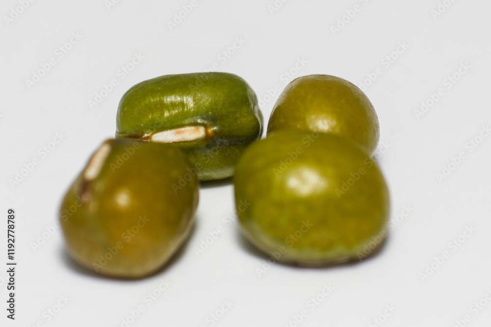 Mung beans isolated on white background Mung beans isolated on white background