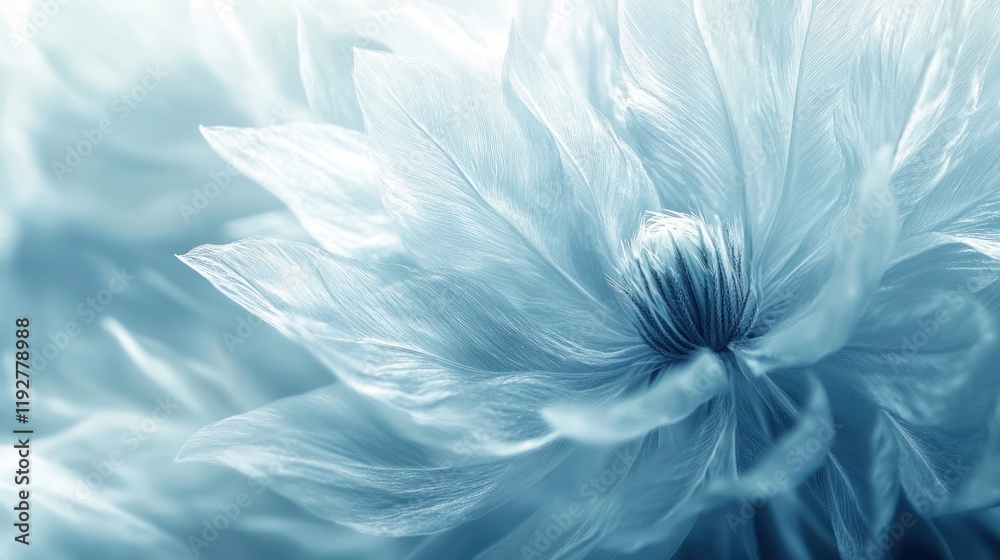 Obraz premium Blue flower close-up, soft background, serenity, design