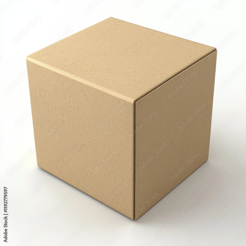 Simple 3D Rendered Box in Centered Position on Pure Background Simple 3D Rendered Box in Centered Position on Pure Background