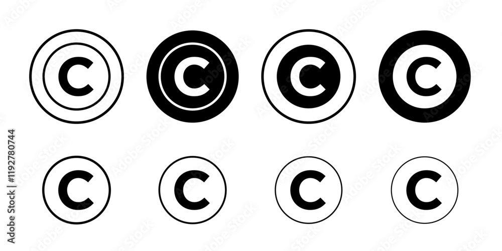 Copyright icon linear logo isolated Copyright icon linear logo isolated