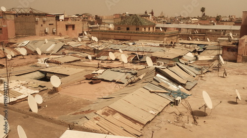 Roofs of marrakech, morrocco in analog