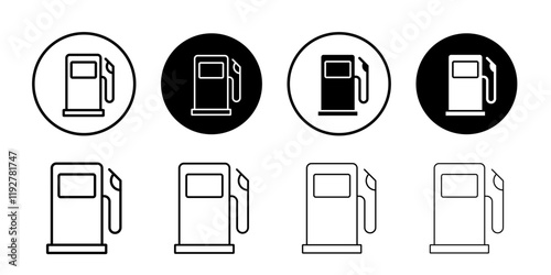 Gas station icon linear logo isolated