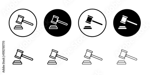 Gavel icon linear logo isolated