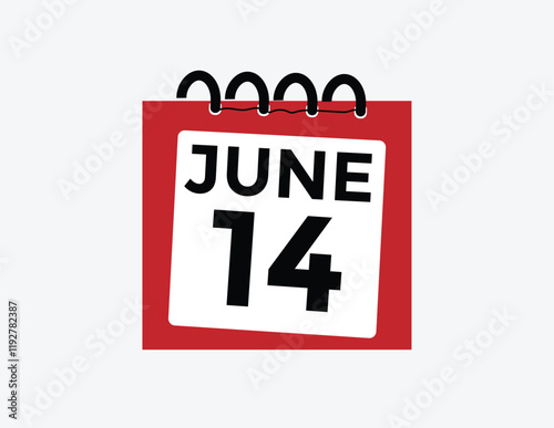 June 14 - Daily Calendar Icon with day of month