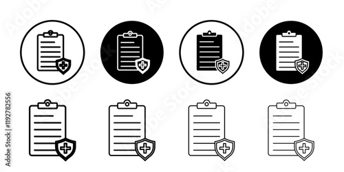 Medical insurance icon linear logo isolated