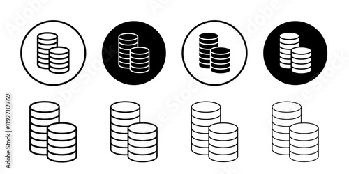 Money coin icon linear logo isolated