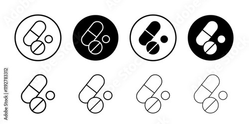 Pills icon linear logo isolated