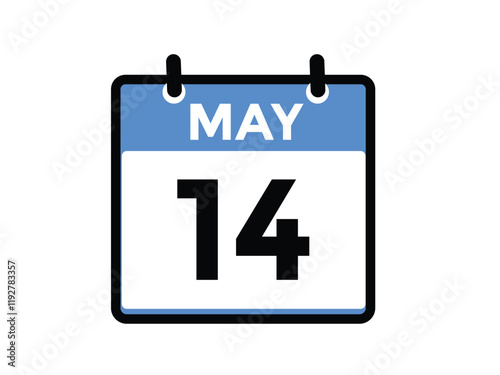 June 14 - Daily Calendar Icon with day of month