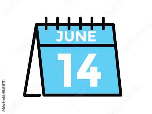 June 14 - Daily Calendar Icon with day of month