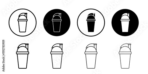 Protein shake icon linear logo isolated
