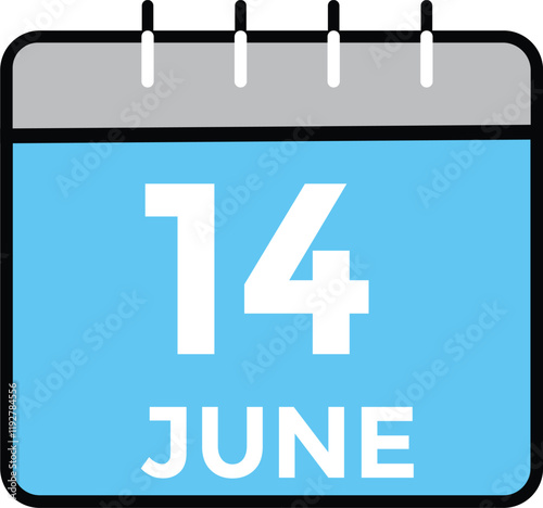 June 14 - Daily Calendar Icon with day of month
