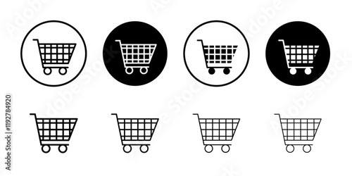 shopping cart icon linear logo isolated