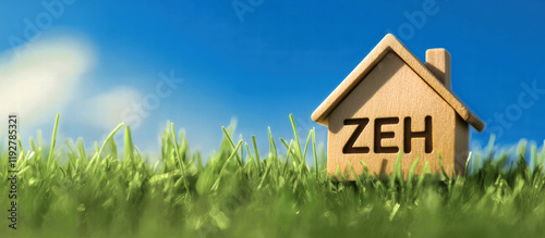 ZEHゼロエネルギーハウスの住宅と青空