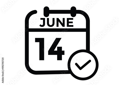 June 14 - Daily Calendar Icon with day of month
