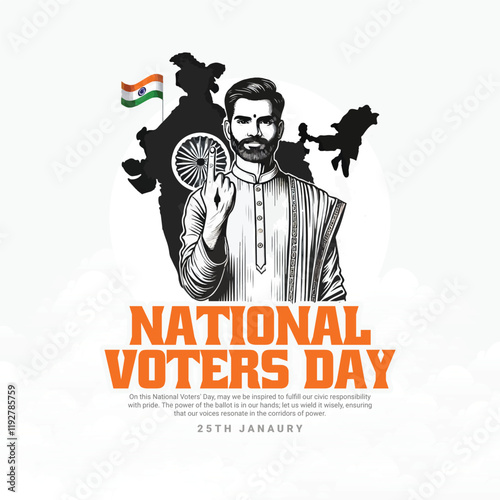 National Voters Day known as Rashtriya mat data divas social media post banner template