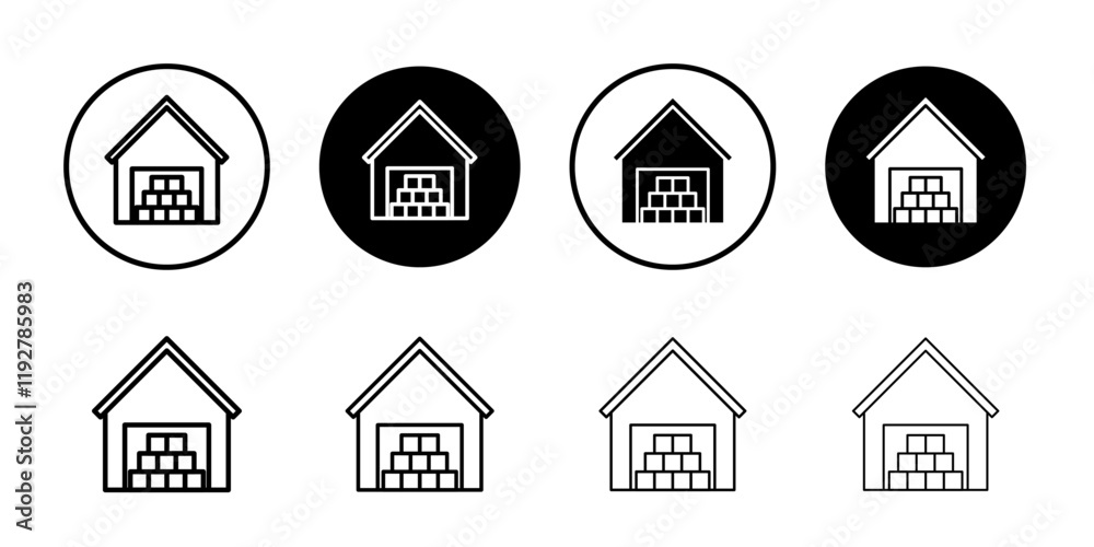 Warehouse icon linear logo isolated Warehouse icon linear logo isolated
