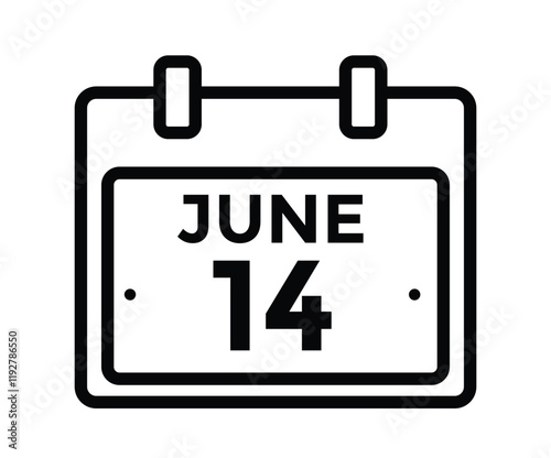 June 14 - Daily Calendar Icon with day of month
