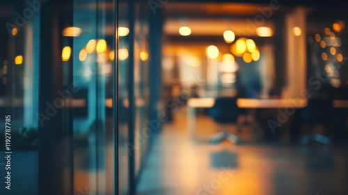Wallpaper Mural at night beautiful Abstract blurred office interior room. blurry working space with defocused effect Torontodigital.ca