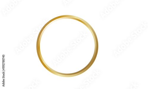 Minimalist metallic gold circle frame with blank text space on transparent textured background, elegant design, luxury branding element, modern abstract style
